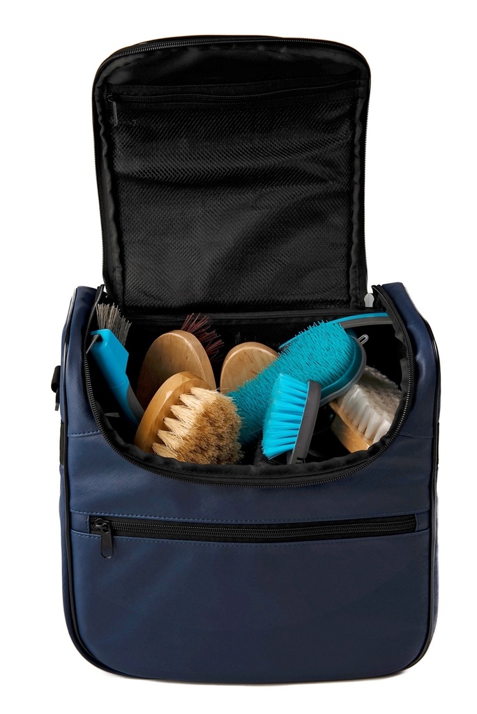 Poetstas in synthetisch leder navy 30x27x33cm