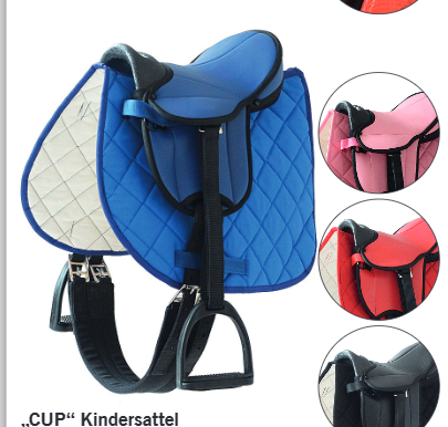 Children's saddle Cup including stirrups