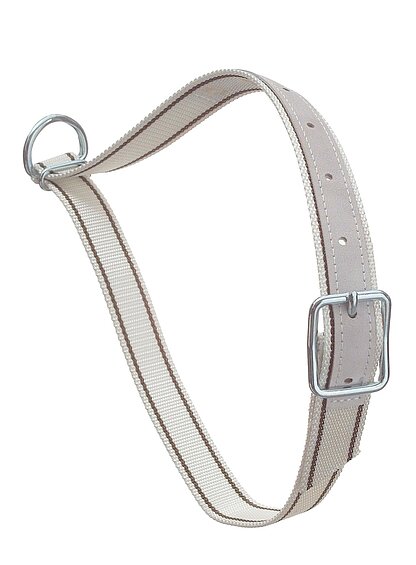 Nylon neck strap 130cm with D-ring, white