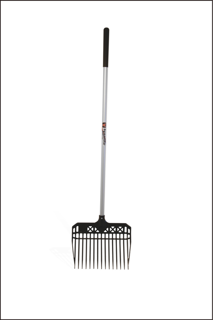 Fynalite Fourche à crottin PVC Eco avec manche en aluminium 1,20 m