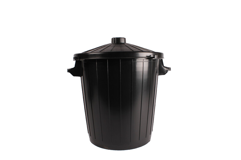 Poubelle noire 50l avec couvercle