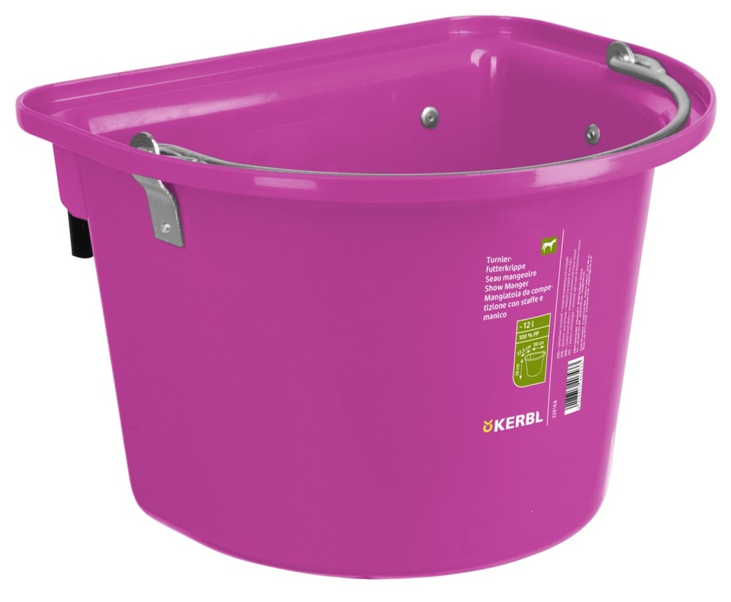 Wedstrijd voederbak roze 12 L met hengsel