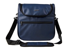 [1392211212000] Trousse de pansage en cuir synthétique bleu marine 30x27x33 cm
